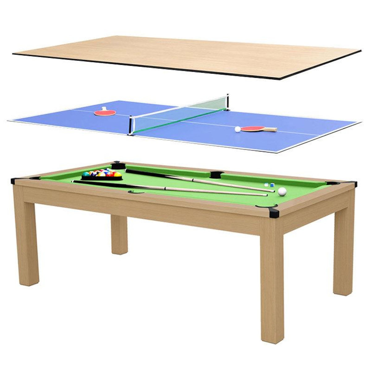 Rendez vous déco Table multi-jeux convertible, 8-10 personnes-Stan