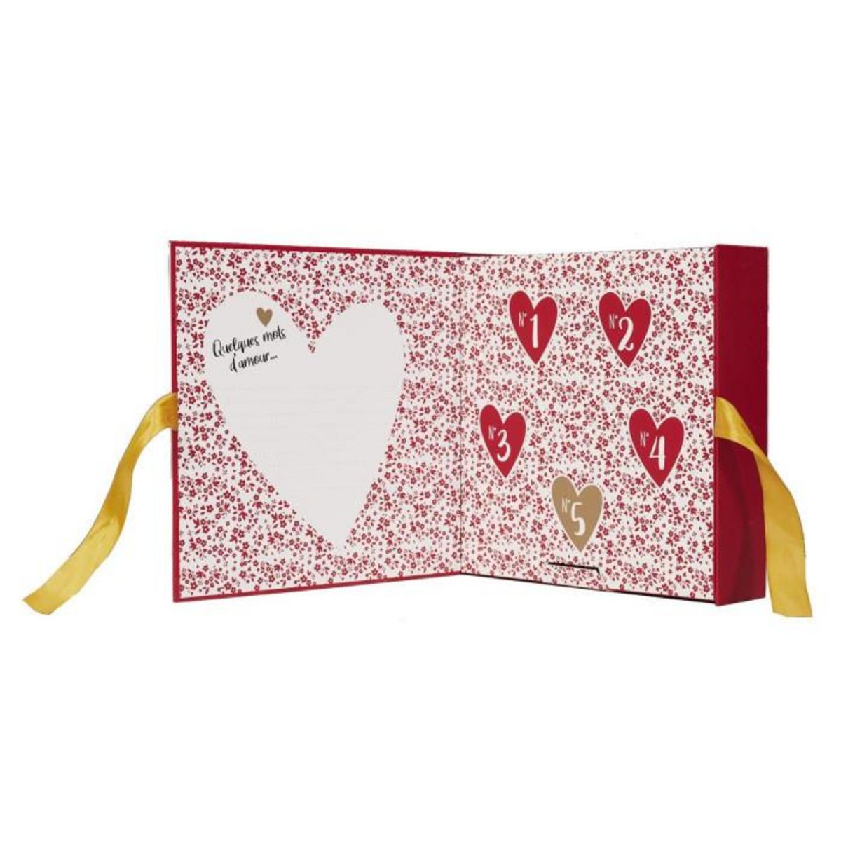 Paris Prix Coffret 5 Bougies Parfumées  Mon Amour  50g Blanc & Rouge