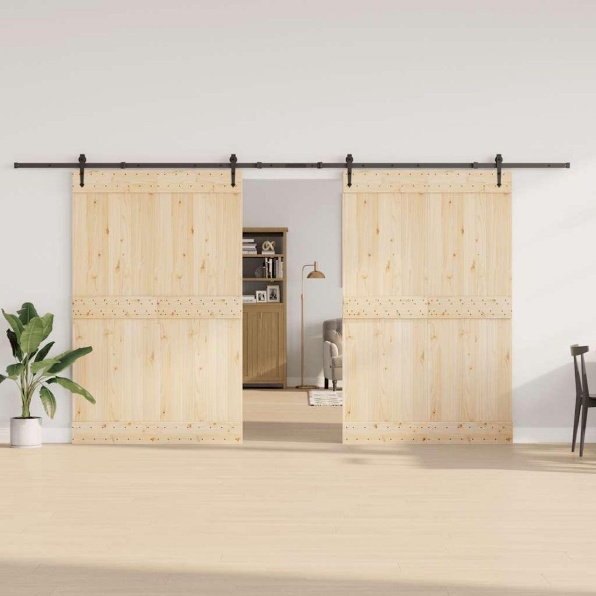 VIDAXL Kit de quincaillerie de porte coulissante 427 cm acier noir