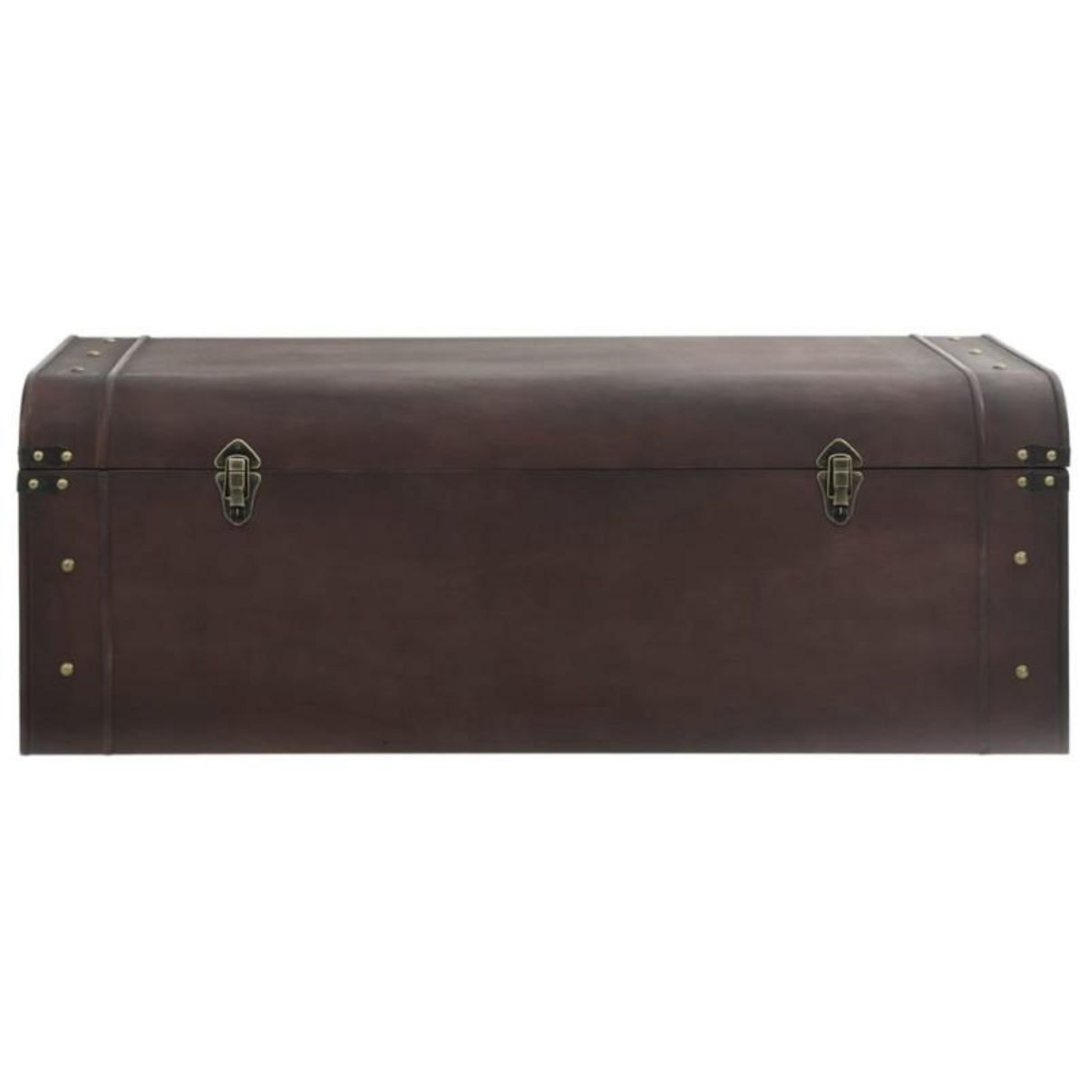 VIDAXL Coffre à trésors avec loquets marron foncé contreplaqué