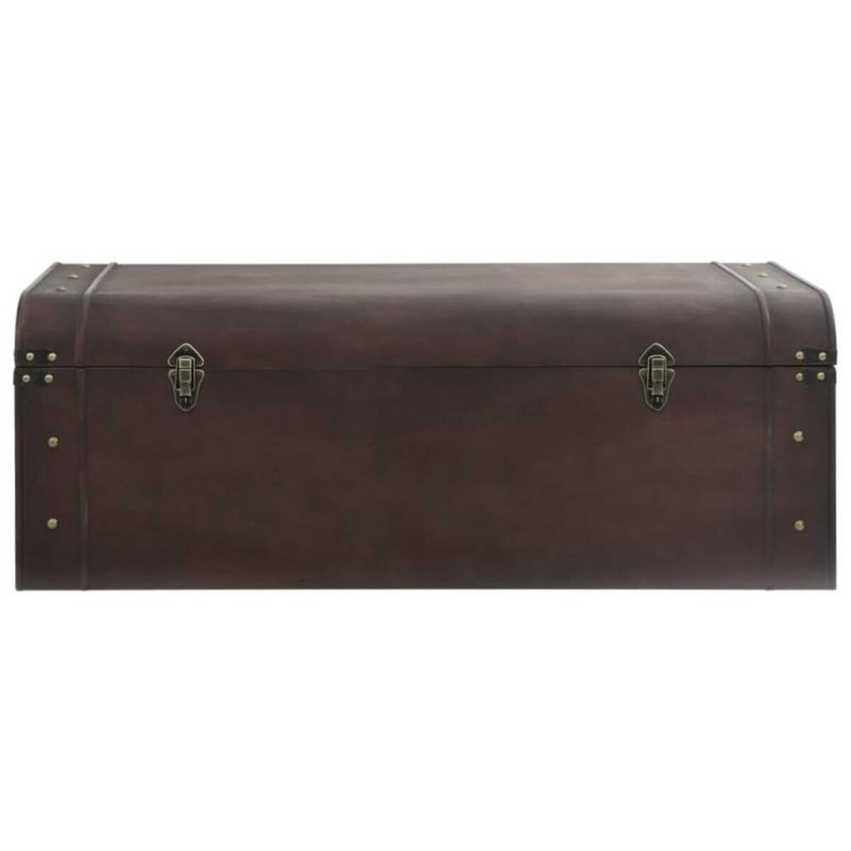 VIDAXL Coffre à trésors avec loquets marron foncé contreplaqué