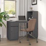VIDAXL Bureau Gris 110x53x117 cm Bois massif de pin