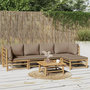 Voir la diapositive 1 : VIDAXL Salon de jardin 6 pcs avec coussins taupe bambou