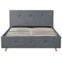 Voir la diapositive 3 : ID MARKET Lit coffre double scandinave LULEA avec tête de lit et sommier 140 x 190 cm tissu gris anthracite