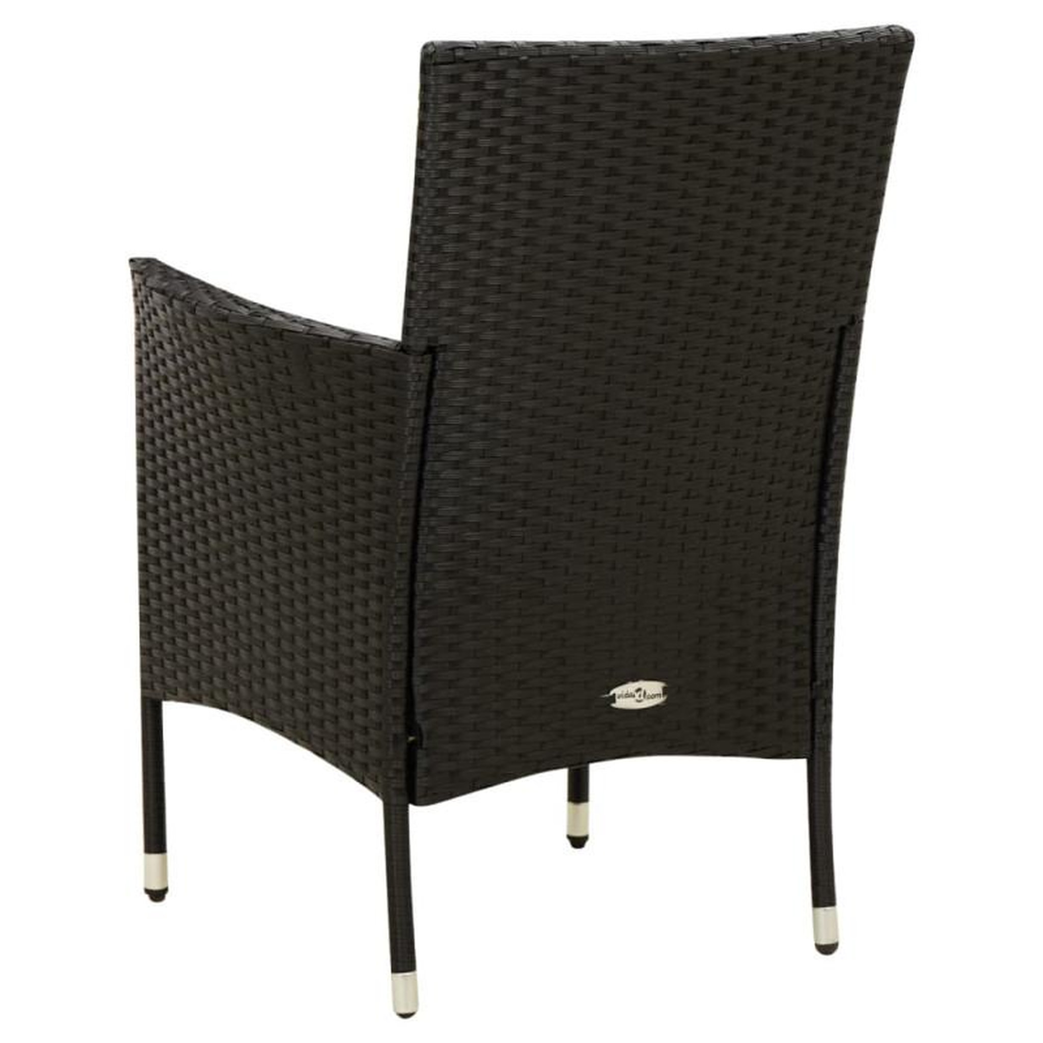 Voir la diapositive 5 : VIDAXL Chaises de jardin lot de 2 avec coussins Résine tressée Noir