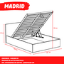 Lit coffre avec sommier relevable et tête de lit 140x200 cm MADRID