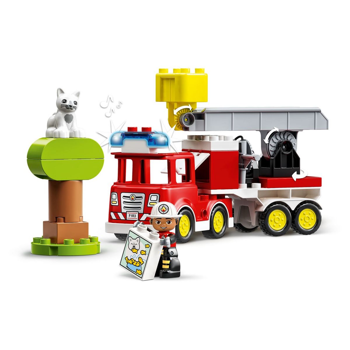 LEGO DUPLO Town 10969 - Le Camion de Pompiers, Jouet Enfants 2 Ans, avec Lumières et Sirène