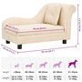 Voir la diapositive 6 : VIDAXL Canape pour chien avec oreiller Creme 83x44x44 cm Peluche