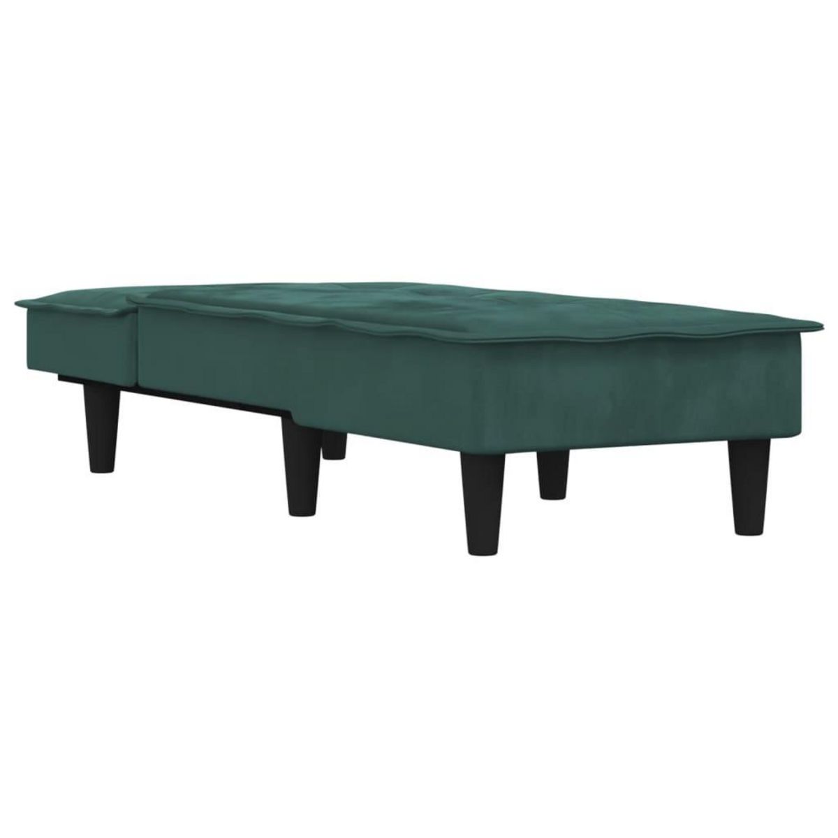 VIDAXL Chaise longue vert fonce velours