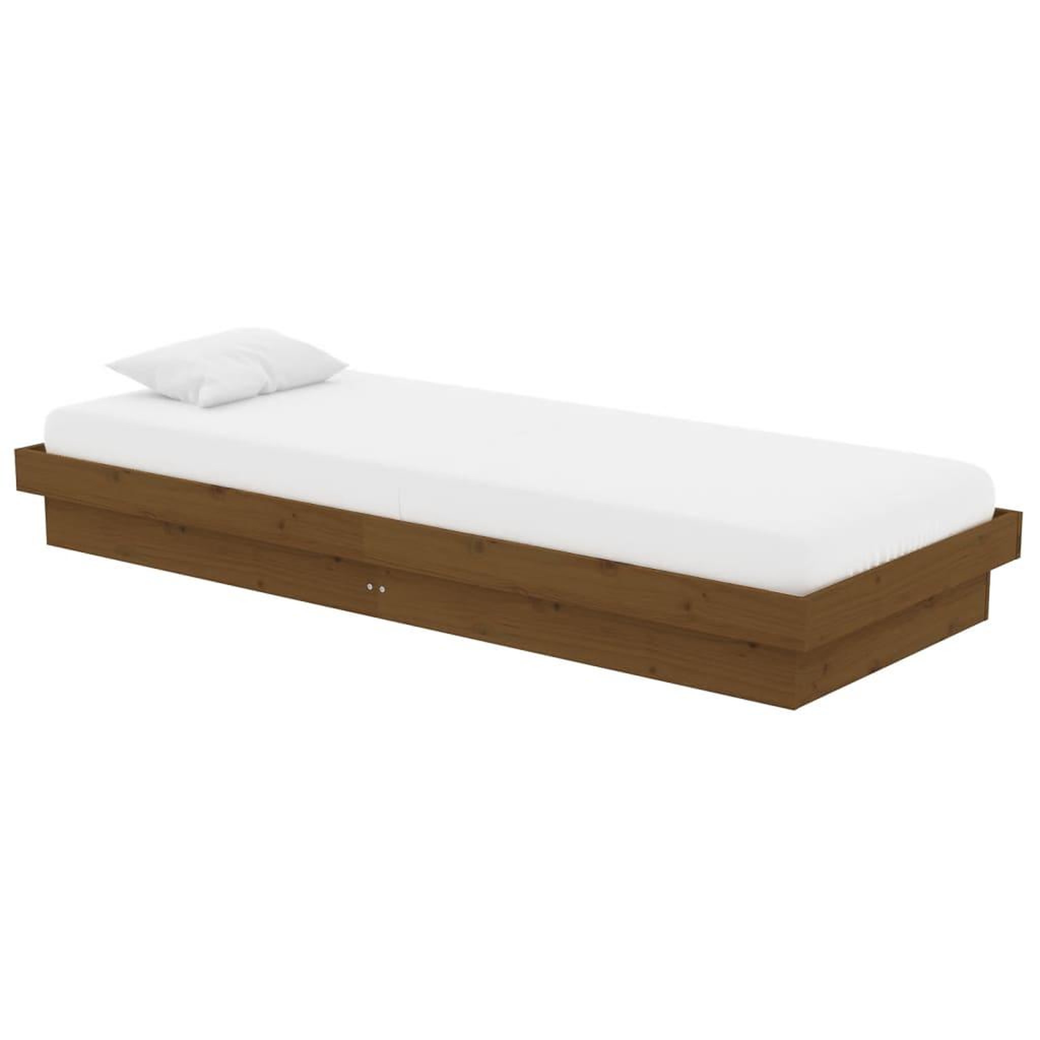 Voir la diapositive 3 : VIDAXL Cadre de lit sans matelas marron miel bois massif
