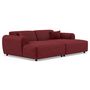 Voir la diapositive 2 : LISA DESIGN Aumance - canapé droit 4 places avec double méridienne assise profonde en velours texturé