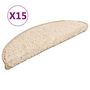 Voir la diapositive 2 : VIDAXL Tapis d'escalier 15 pcs creme 56x17x3 cm