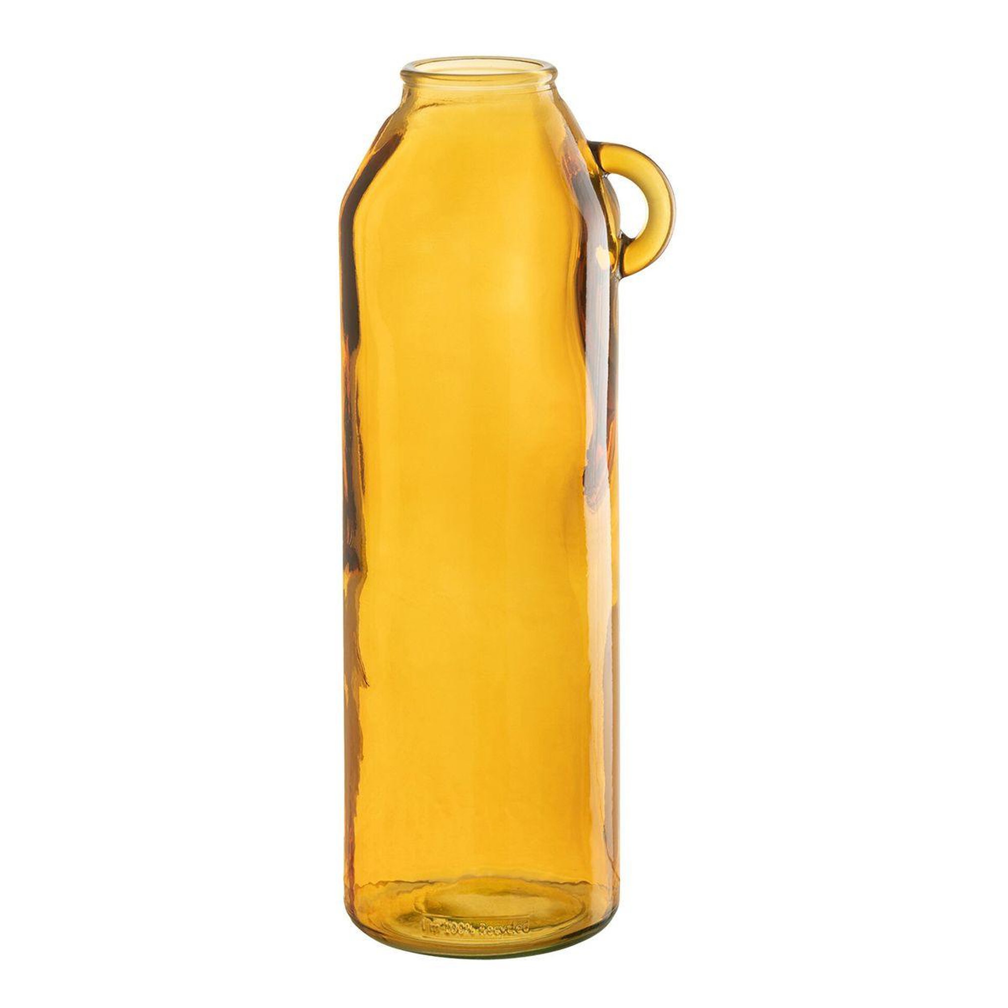 J-LINE Vase anse en verre  bouteille  45cm ocre