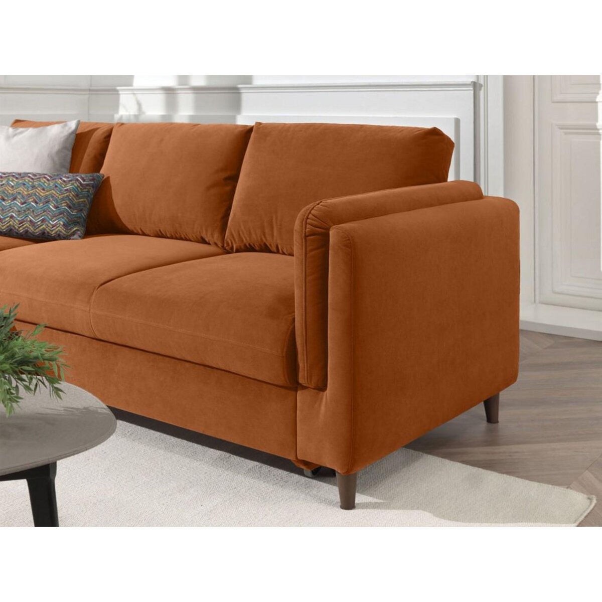 LISA DESIGN Brooke - canapé d'angle gauche - convertible avec coffre - 4 places - en velours