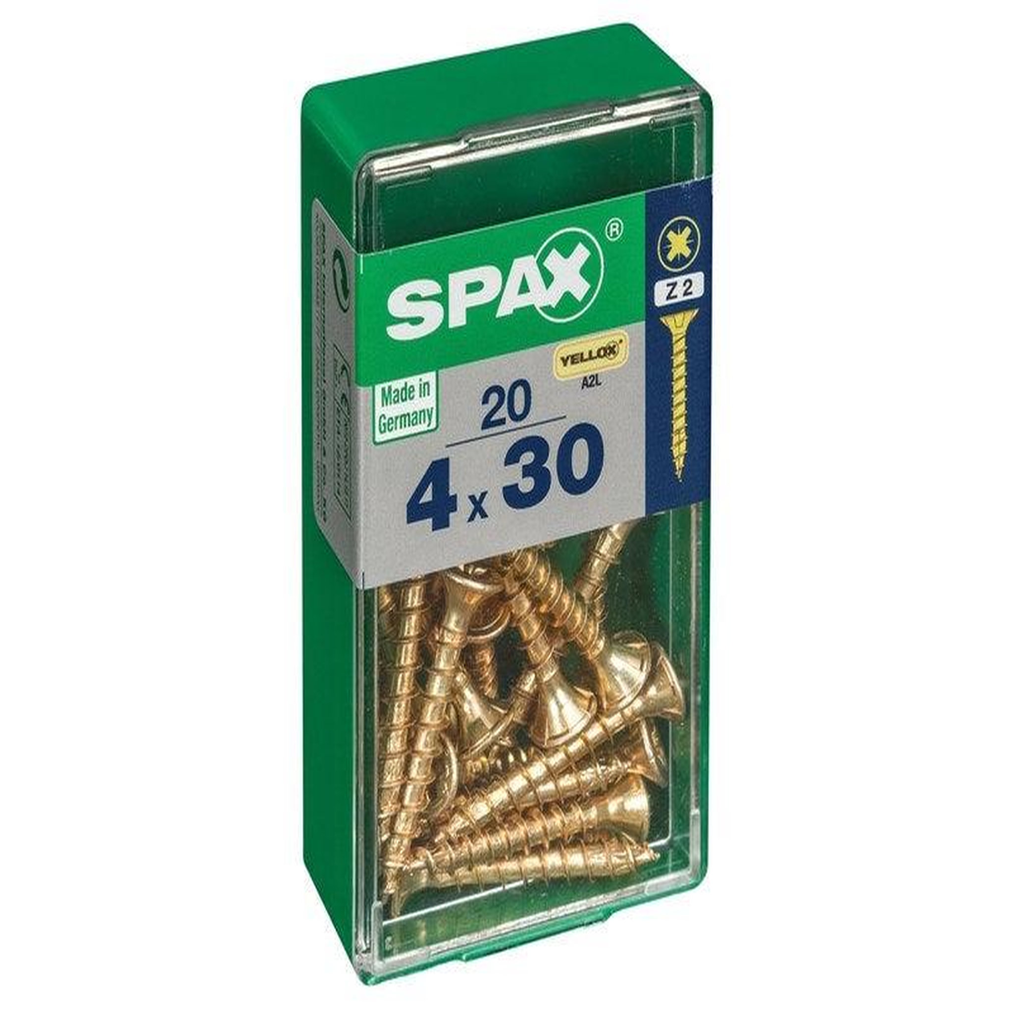 CENTRALE BRICO Lot De 20 Vis Acier Tête Fraisée Pozidriv, Diam.4 Mm X L.30 Mm