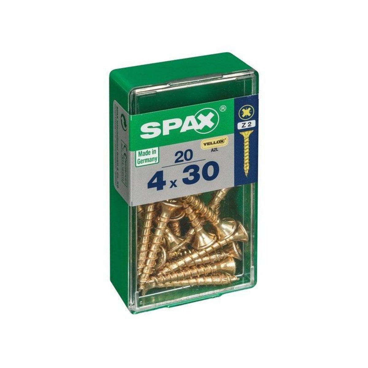 CENTRALE BRICO Lot De 20 Vis Acier Tête Fraisée Pozidriv, Diam.4 Mm X L.30 Mm