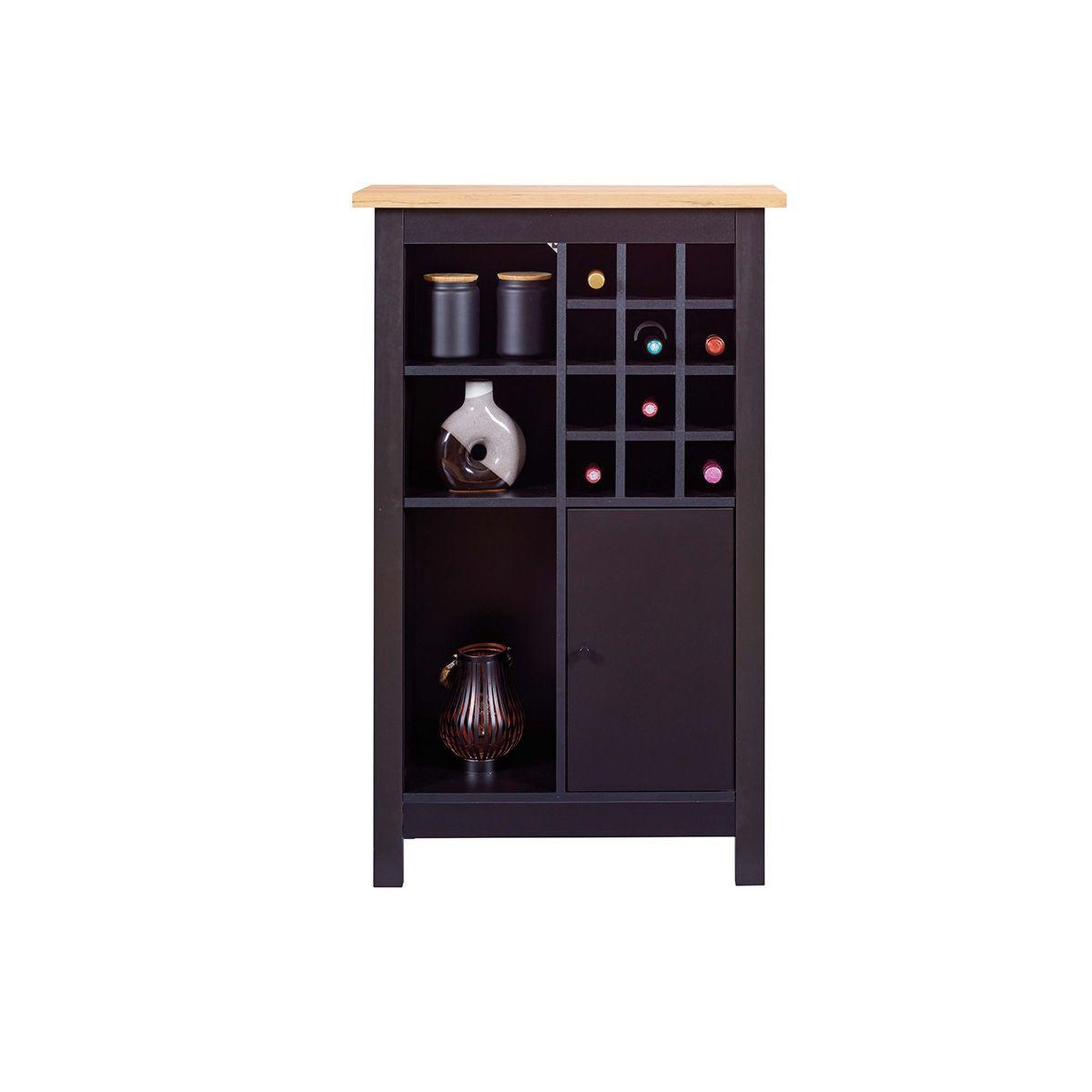 Voir la diapositive 4 : INTERLINK Buffet avec range-bouteilles  nichole  124cm noir