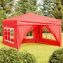 Voir la diapositive 1 : VIDAXL Tente de reception pliable avec parois Rouge 3x3 m