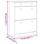 Voir la diapositive 6 : VIDAXL Armoire a chaussures ALTA blanc 77x35x96 cm bois massif de pin