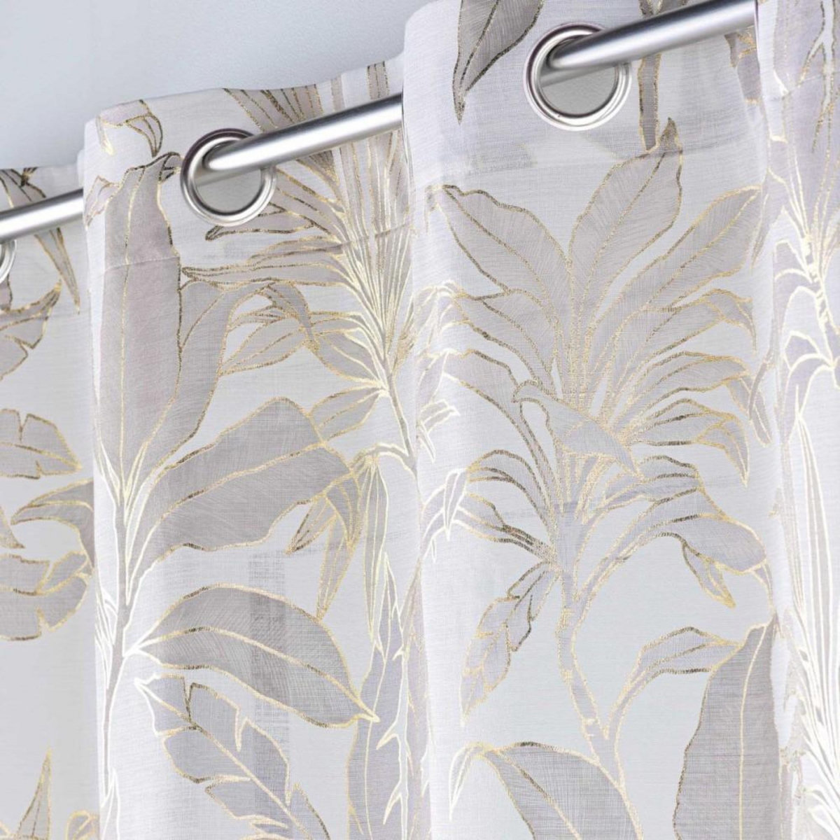 Douceur d'Intérieur Voilage à œillets 135x240 métallisé VAYANA naturel