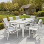 BOIS DESSUS BOIS DESSOUS Table de jardin en aluminium blanc et gris 8 pers.