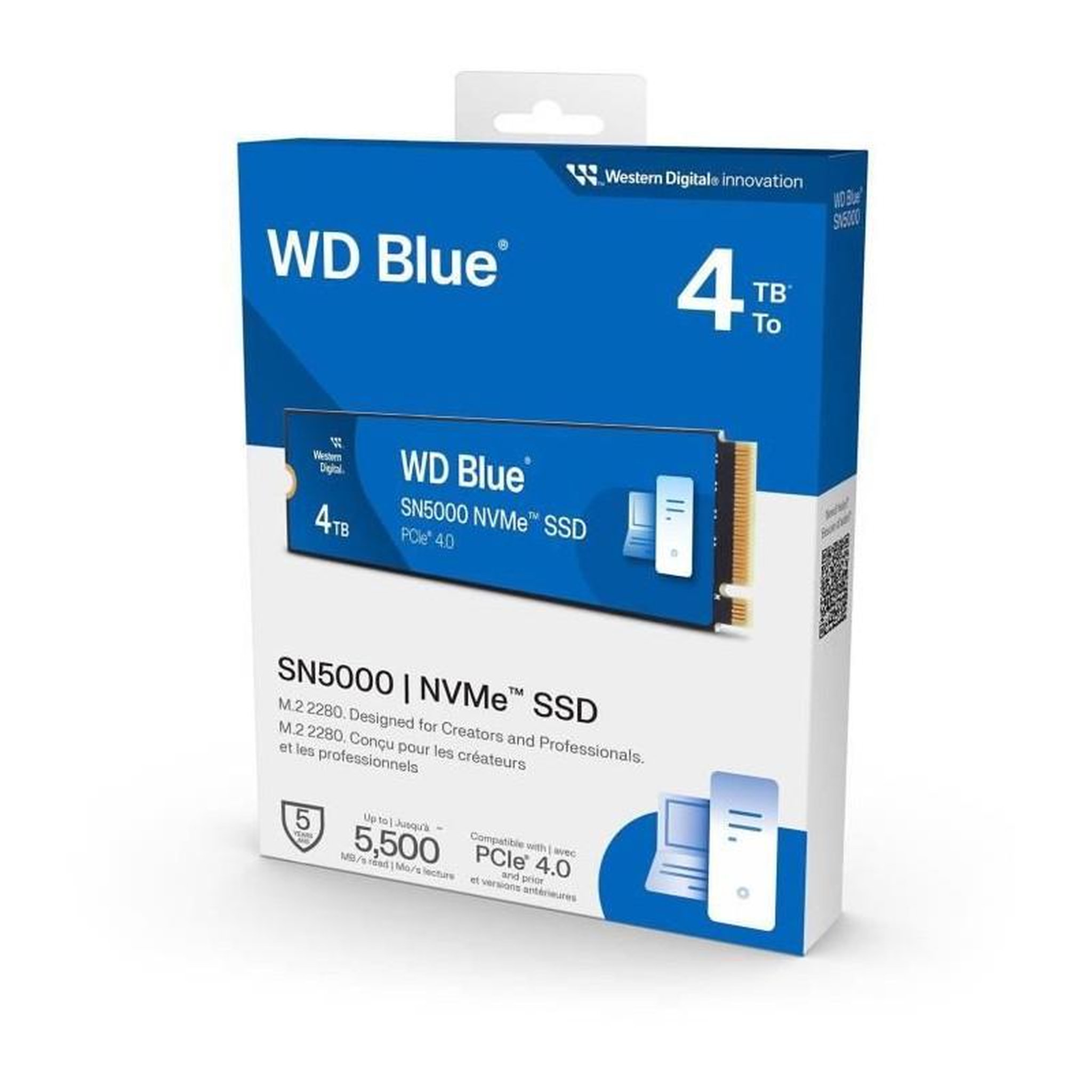Voir la diapositive 4 : Western Digital WESTERN DIGITAL - SN5000 - Disque SSD Interne - 4 To - WDS400T4B0E