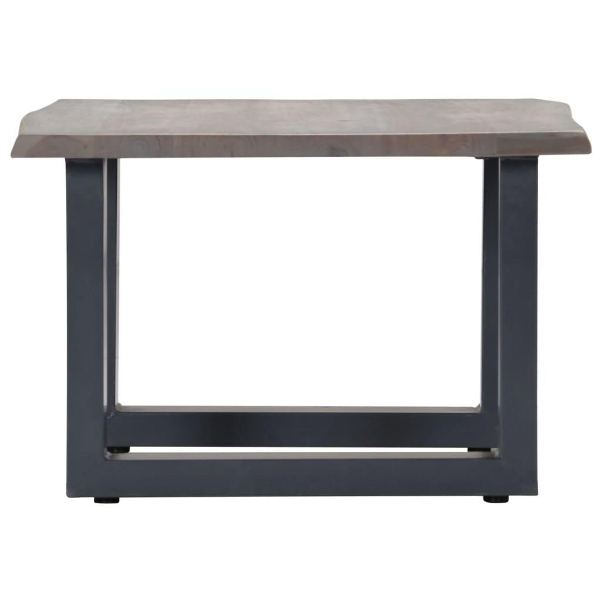 VIDAXL Table basse avec bord naturel Gris 60x60x40 cm Bois d'acacia