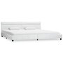 VIDAXL Cadre de lit avec LED Blanc Similicuir 180 x 200 cm