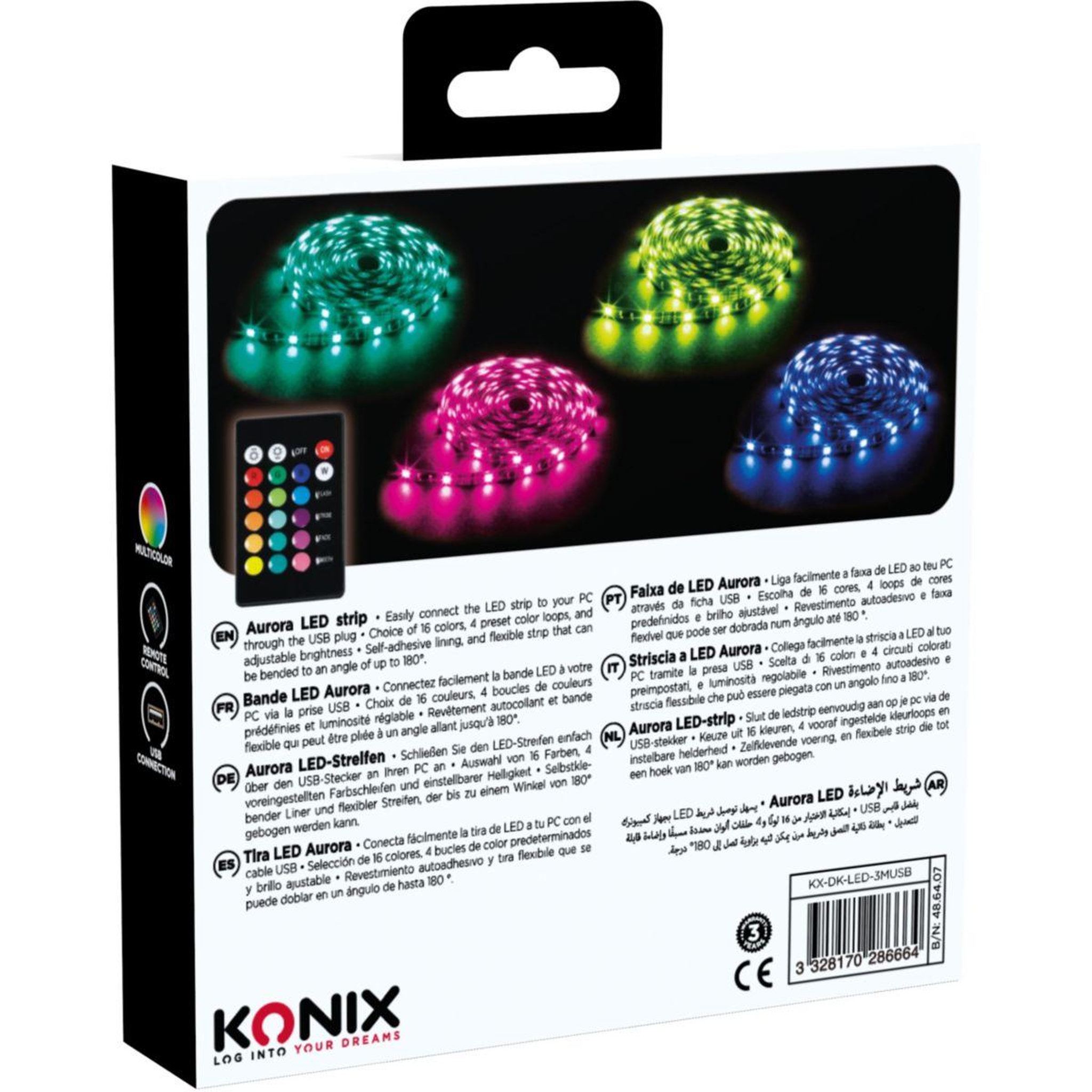 Voir la diapositive 4 : Konix Ruban led drakkar aurora led strip 3m