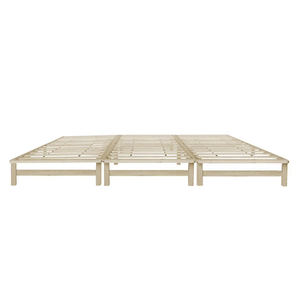 HomeStyle4U Lit triple design simple - couleur bois clair