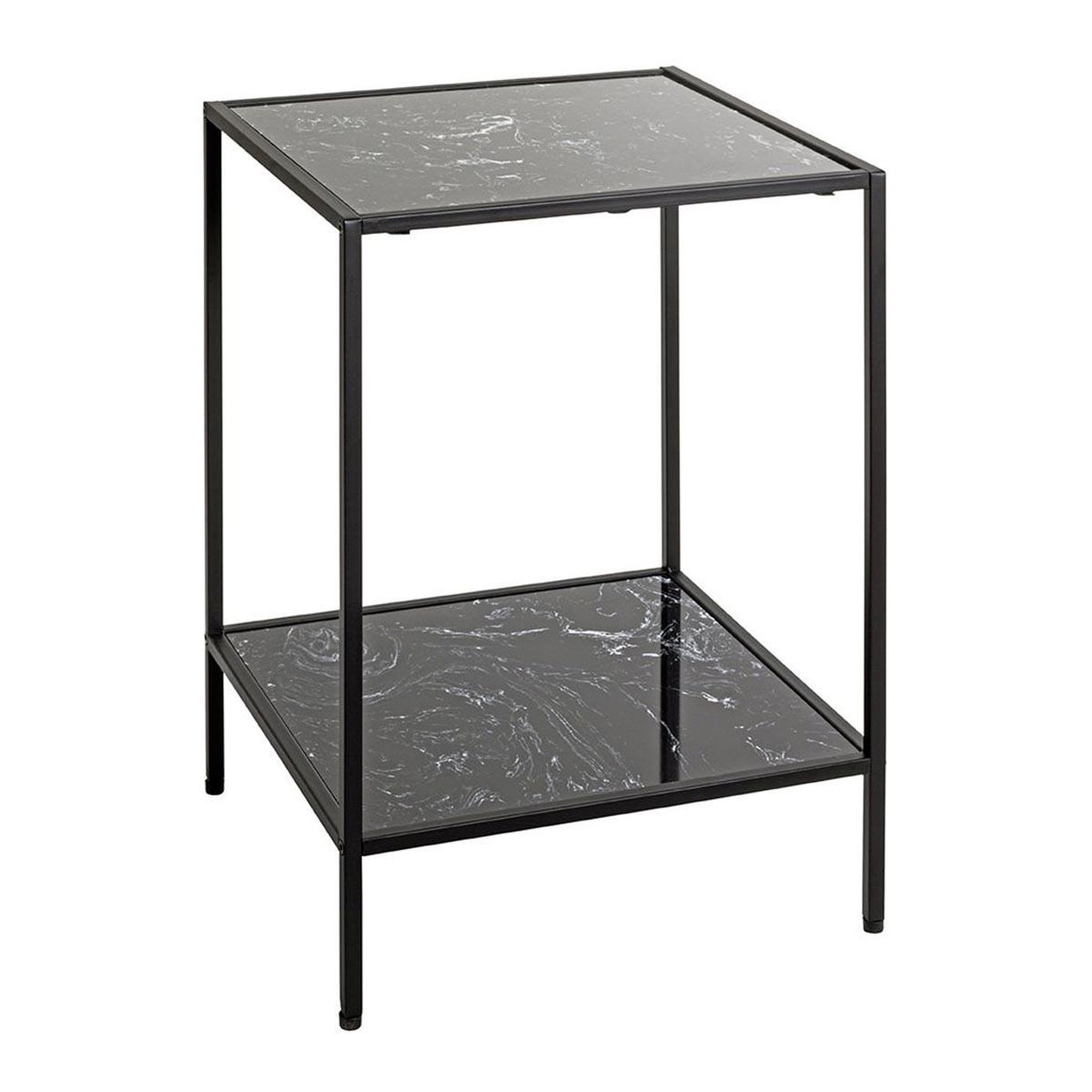 Paris Prix Table d'Appoint Effet Marbre  Julia  60cm Noir