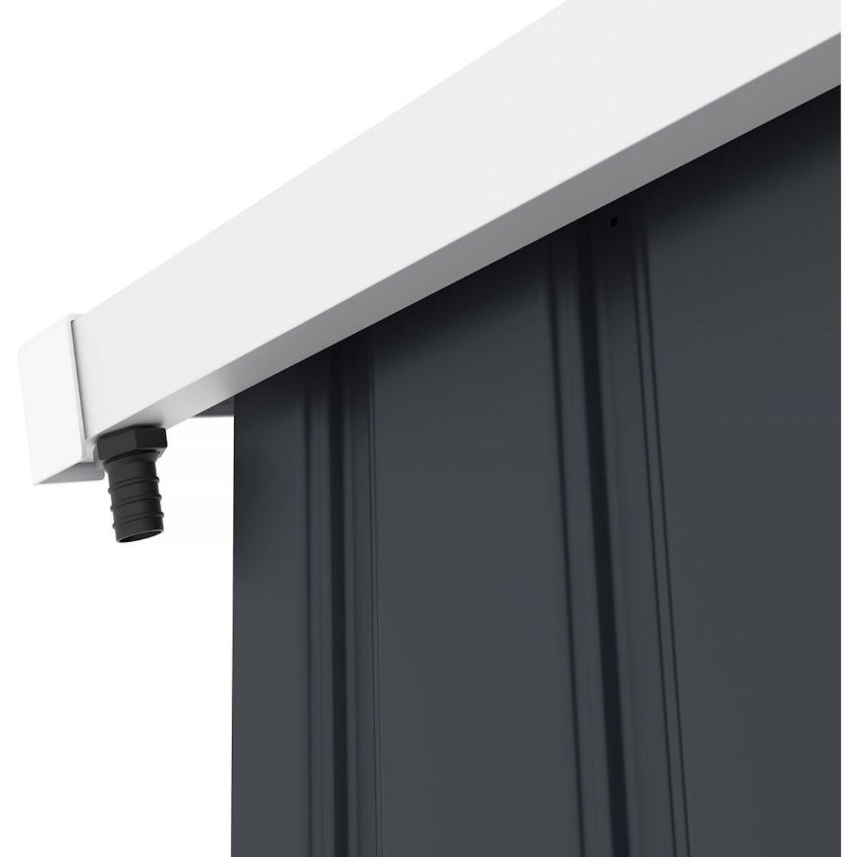 Habitat et Jardin Abri de jardin métal -  Vegas  - 2,7 m² avec gouttière - Gris