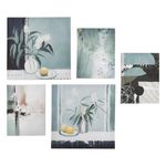 ATMOSPHERA Lot de 5 Toiles Imprimées  Cynthia  25x25cm Vase