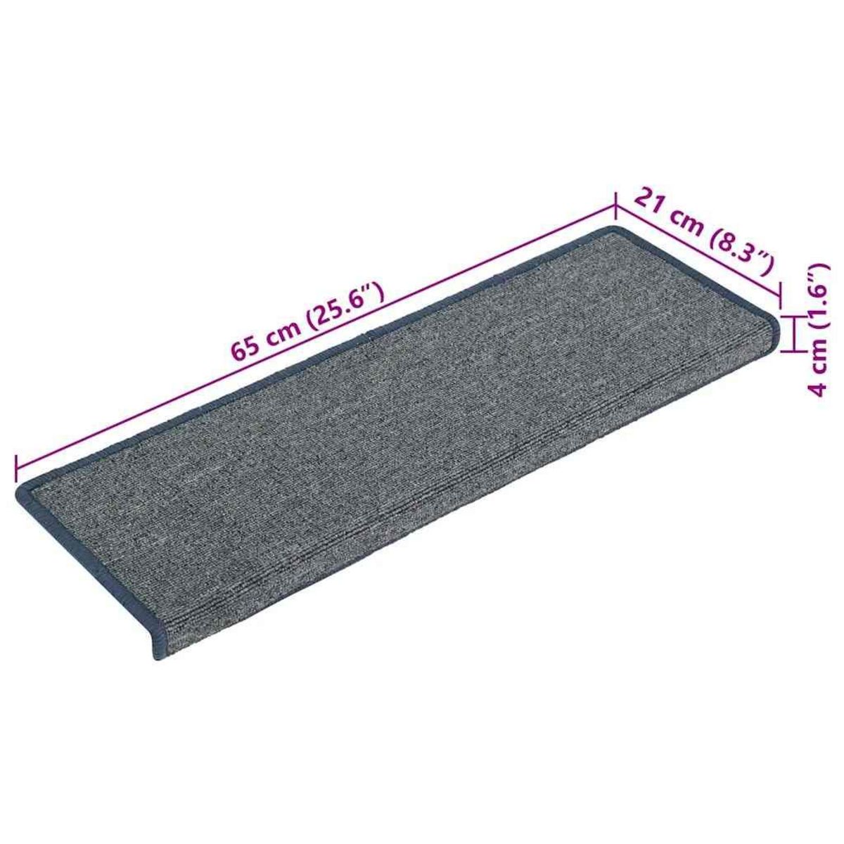 VIDAXL Tapis d'escalier 30 pcs 65x21x4 cm violet et bleu
