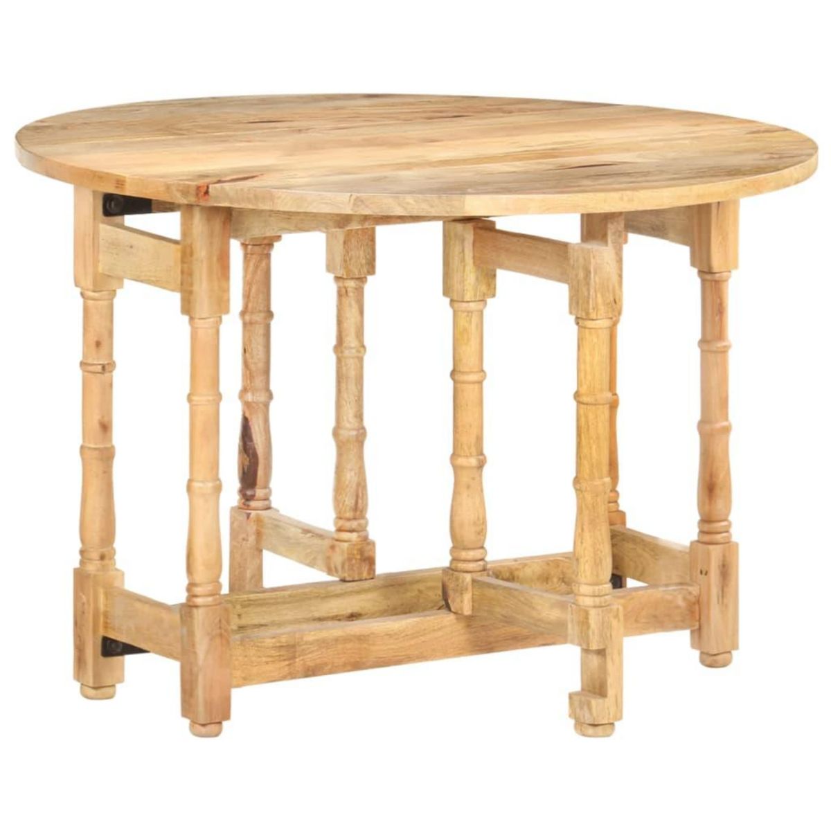 VIDAXL Table a manger Rond 110x76 cm Bois de manguier massif