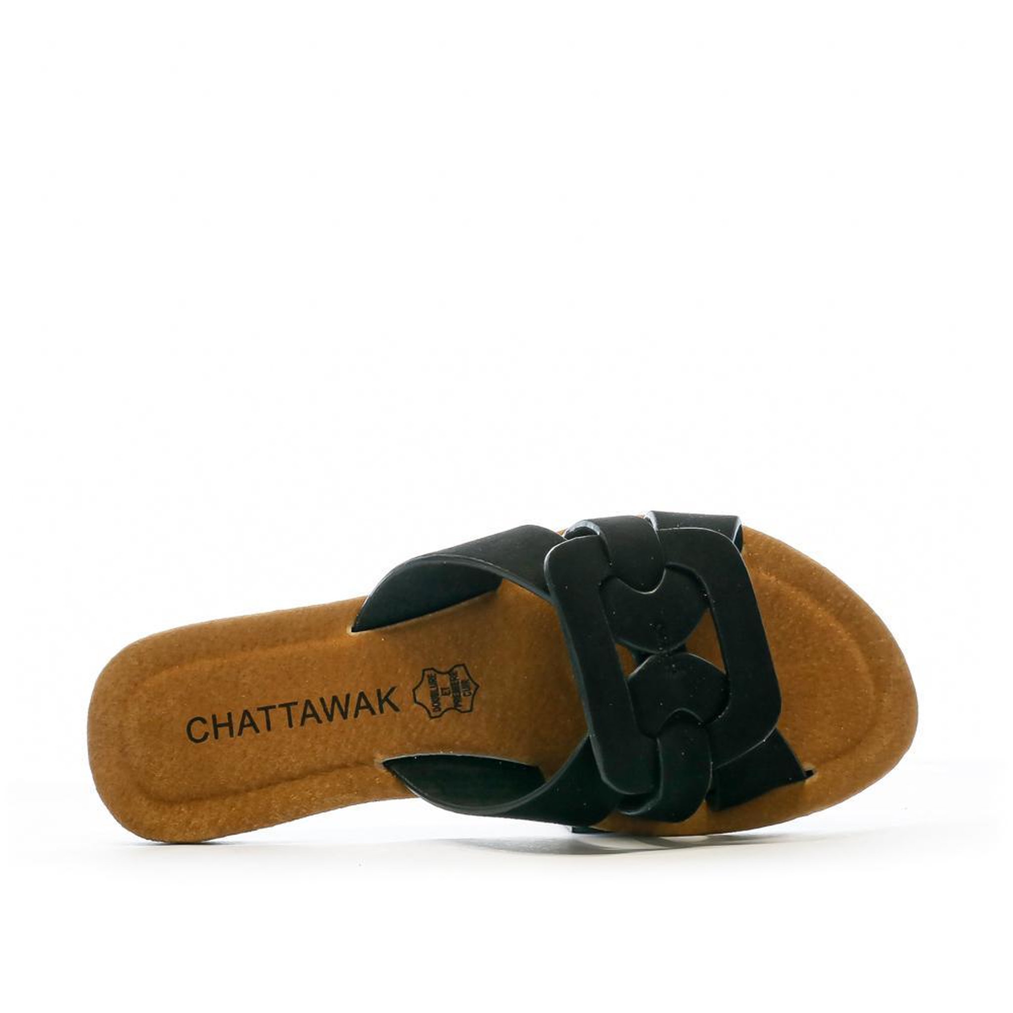 Voir la diapositive 3 : CHATTAWAK Claquettes Noires Femme Chattawak Pace