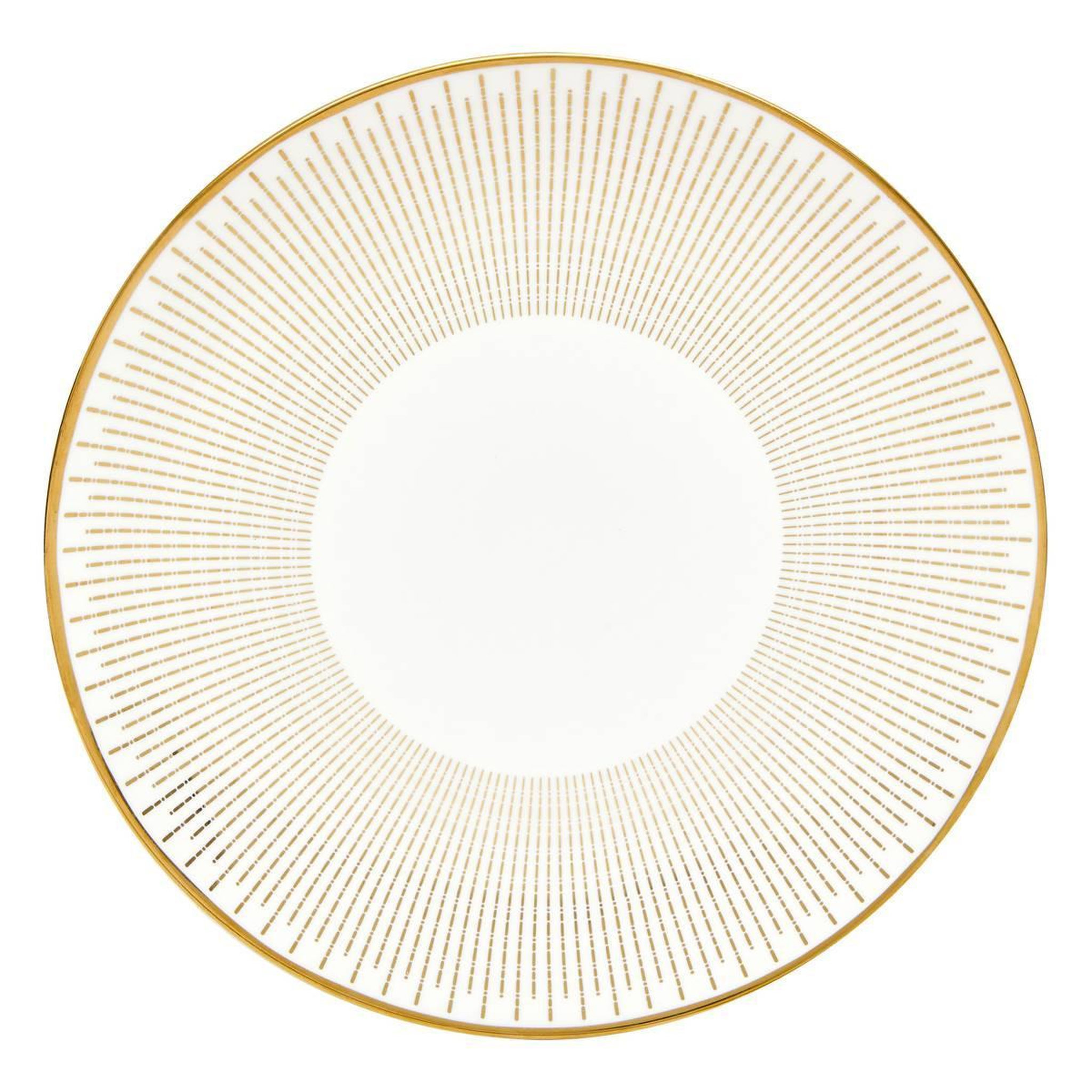 SECRET DE GOURMET Lot de 6 assiettes à dessert porcelaine  lunis  19cm doré
