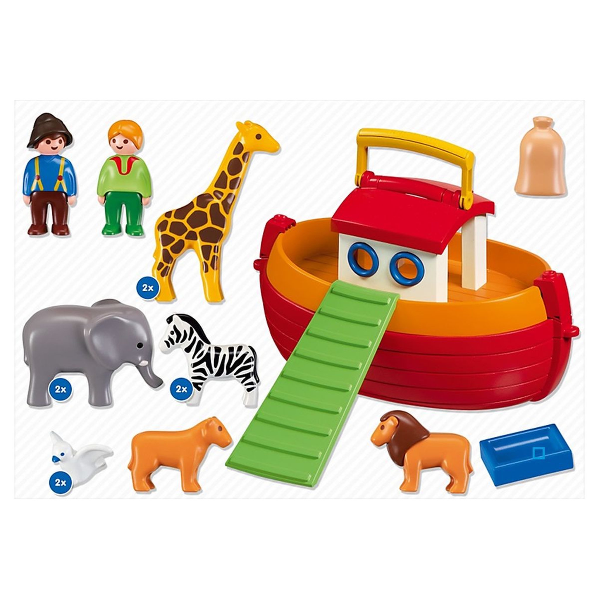 Voir la diapositive 3 : PLAYMOBIL 6765 - 1.2.3 - Arche de Noé Transportable