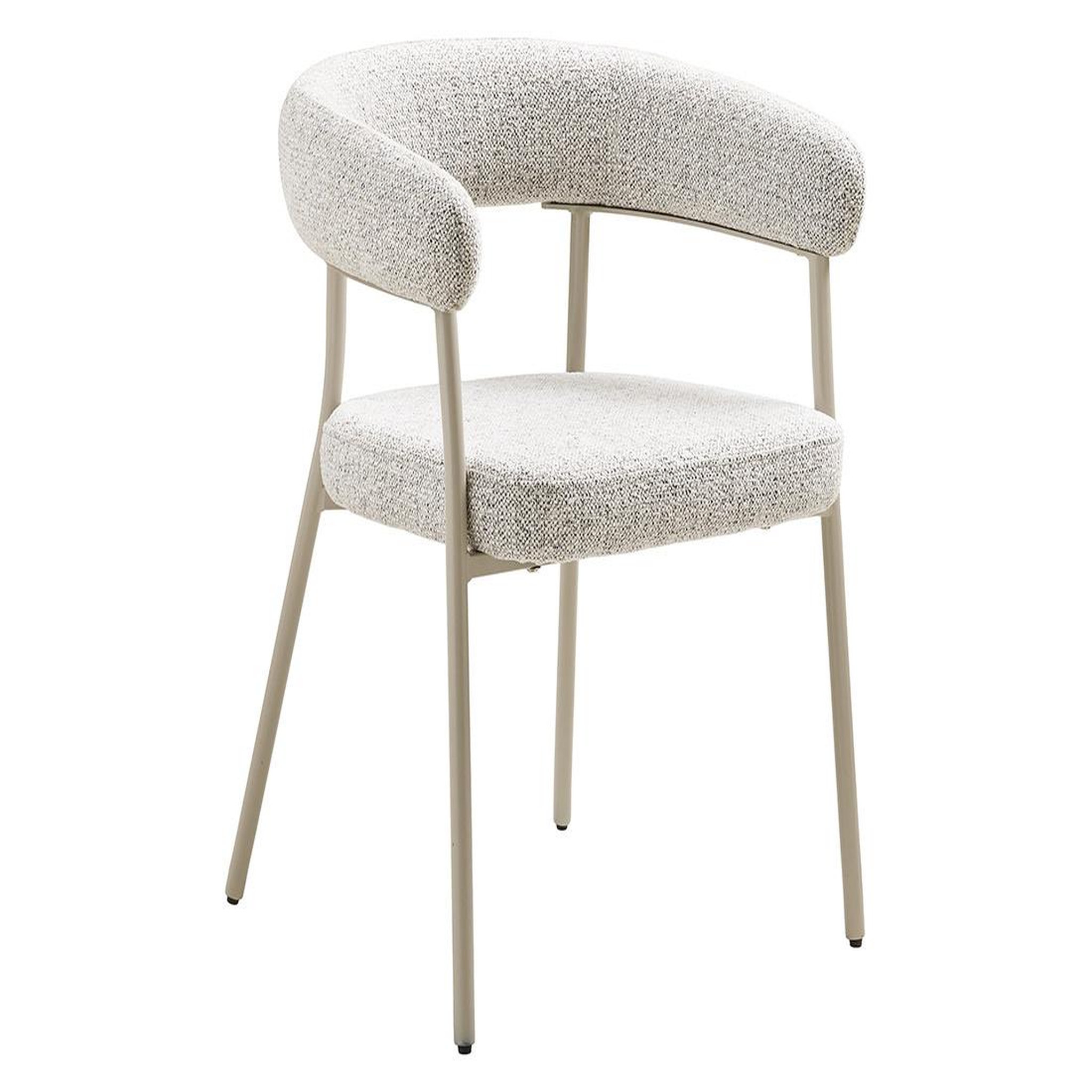 Voir la diapositive 3 : BEST MOBILIER Sadie - lot de 2 chaises fsc  100% en tissu texturé - pieds en acier