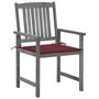 Voir la diapositive 3 : VIDAXL Chaises de jardin et coussins lot de 4 Gris Bois acacia massif