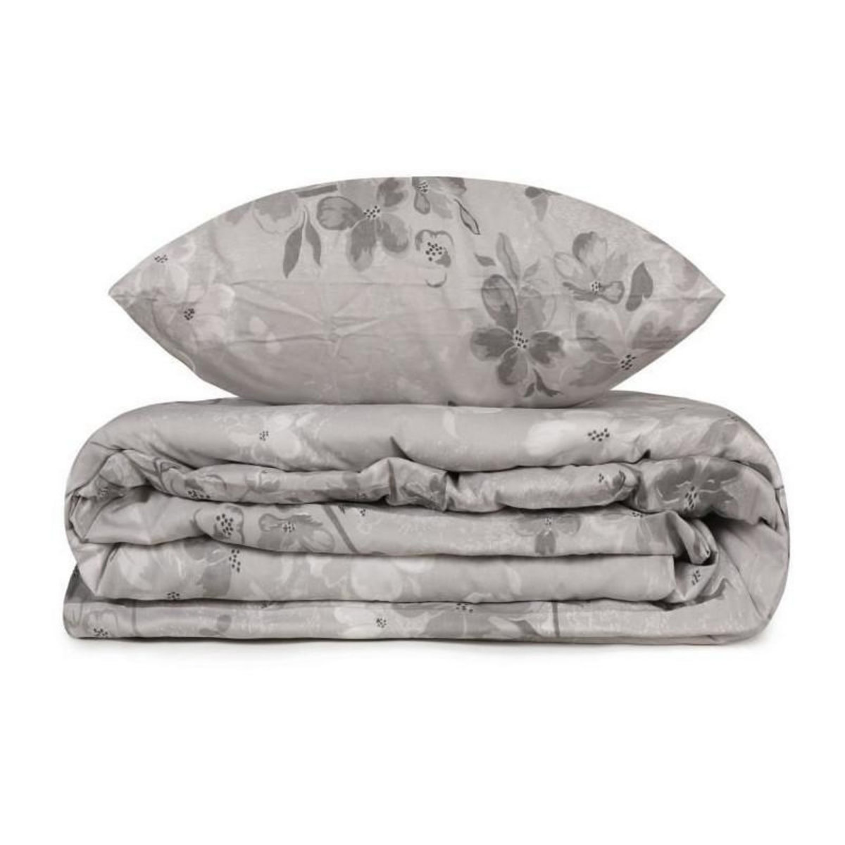 GENERIQUE Parure de lit - 1 housse de couette 220 x 240 cm + 2 taies d'oreiller 60 x 60 cm - 100% coton renforcé - Gris