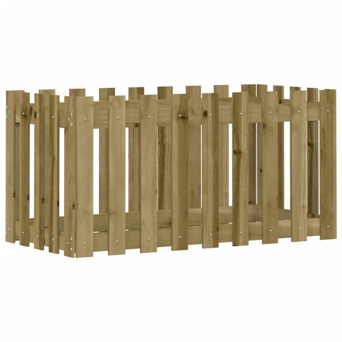 VIDAXL Lit sureleve de jardin design de cloture bois de pin impregne