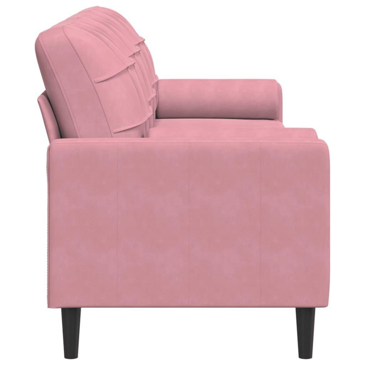 VIDAXL Canape 3 places avec oreillers decoratifs rose 210 cm velours
