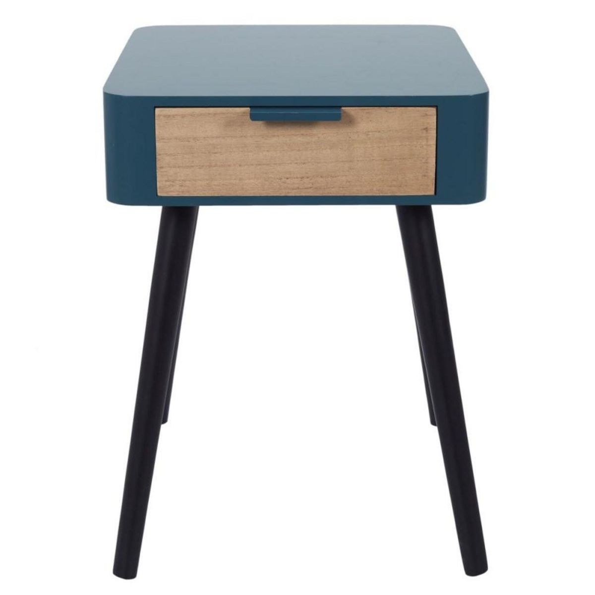 The Home Deco Factory Table de chevet 1 tiroir bleu canard