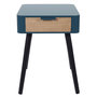 Voir la diapositive 4 : The Home Deco Factory Table de chevet 1 tiroir bleu canard