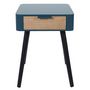Voir la diapositive 4 : The Home Deco Factory Table de chevet 1 tiroir bleu canard