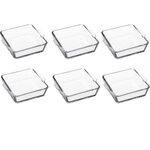 FIVE Lot de 6 Mini-Plats Carrés en Verre 15cm Transparent