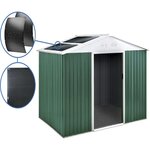 Habitat et Jardin Abri de jardin métal -  Rosas  - 7,06 m² avec panneaux solaires - Vert