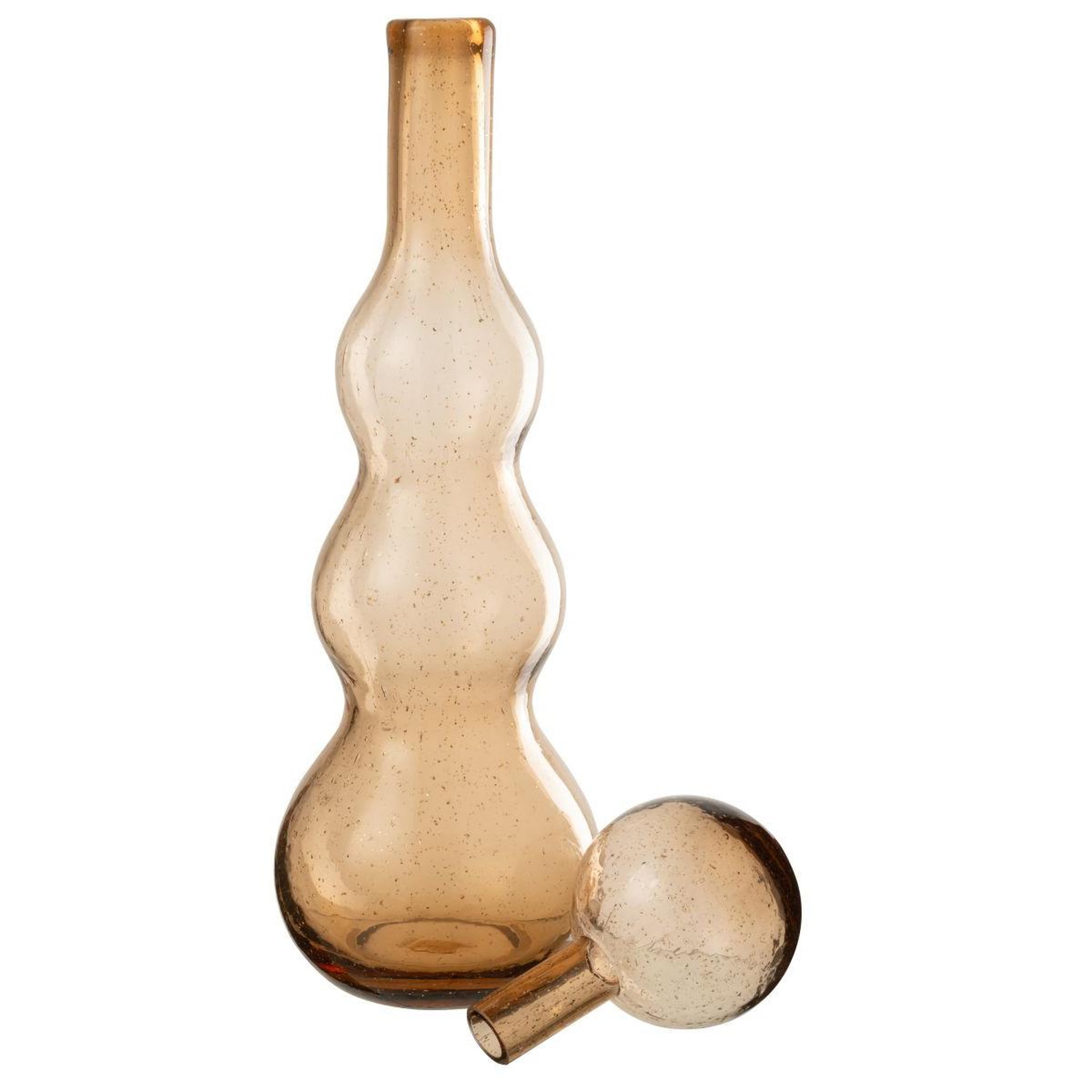 Voir la diapositive 2 : J-LINE Carafe design en verre  carol  52cm caramel
