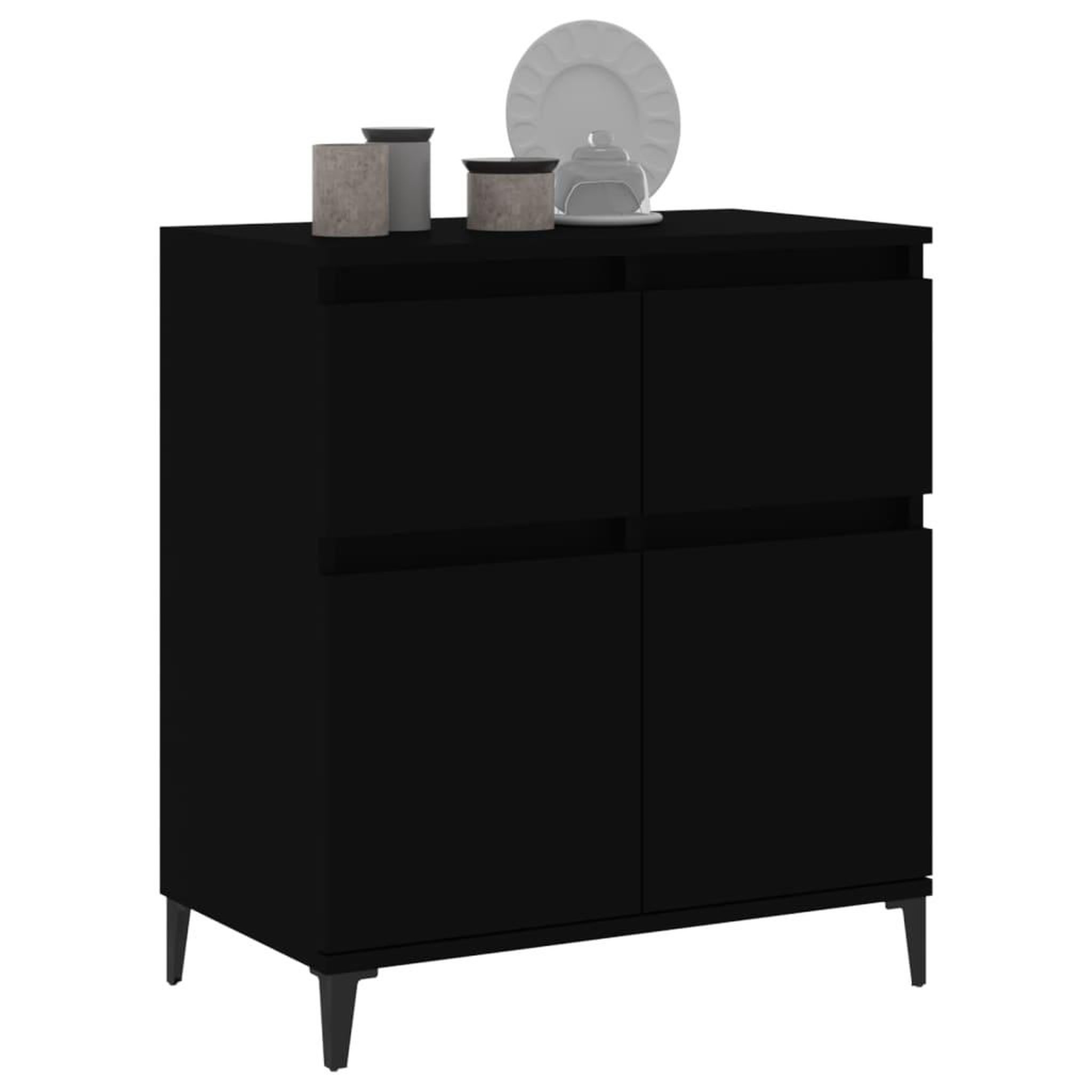 Voir la diapositive 4 : VIDAXL Buffet Noir 60x35x70 cm Bois d'ingenierie